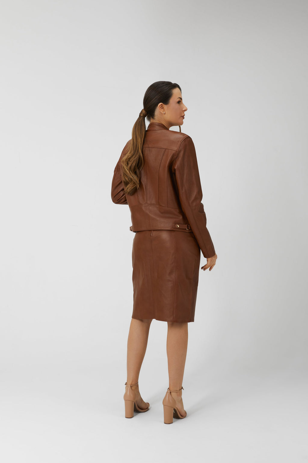 Jaqueta de Couro Legítimo Slim - Marrom Whiskey