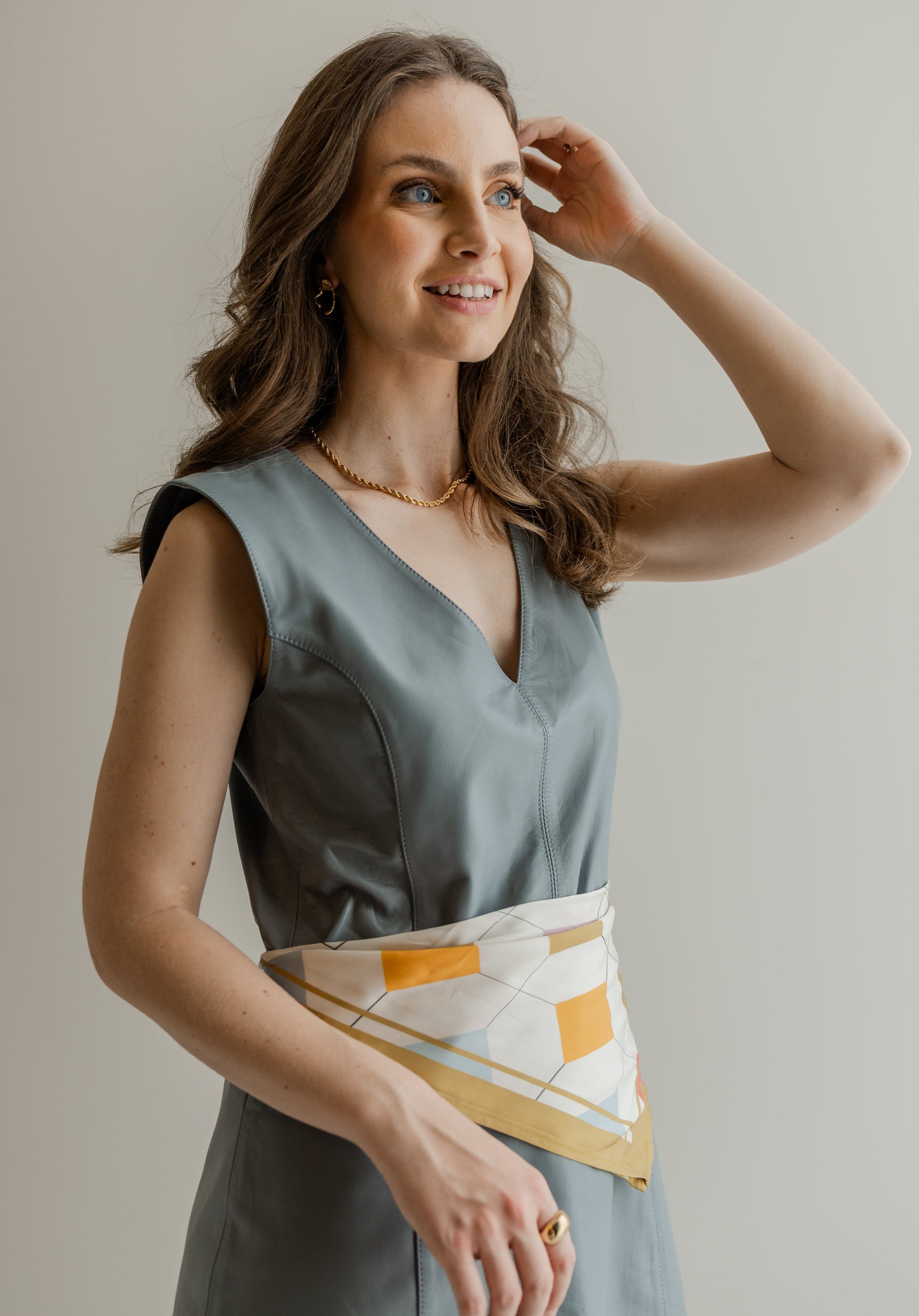 Lenço estampa de ladrilhos coloridos